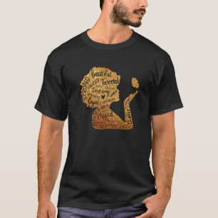 Camiseta Mujer negra reina africana Melanin Historia Mon