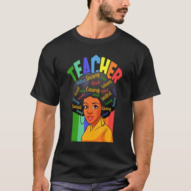 Camiseta Mujer negra tee negra profesora afro negro suyo (Anverso)
