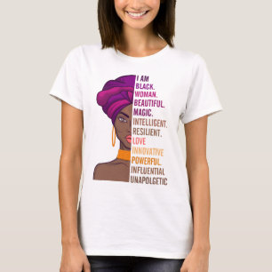 Camiseta Mujer negra y bella orgullosa de ser mujer negra b