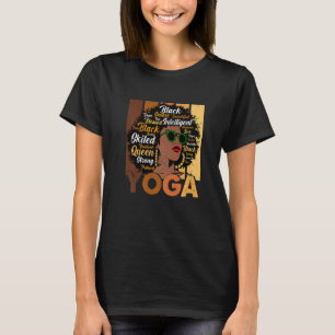 Camiseta Mujer Negra Yoga Afro Melanina Genial Mes de la Hi