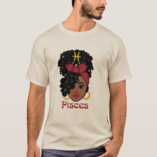 Camiseta Mujer negra Zodiac Pisces (Anverso)