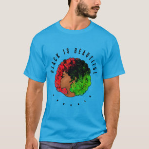 Camiseta Mujer niña negra panafricana orgullo afro verde ro