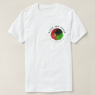 Camiseta Mujer niña negra panafricana orgullo afro verde ro