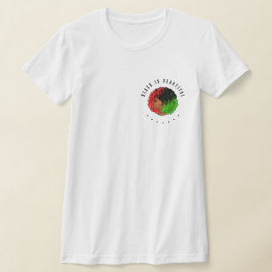 Camiseta Mujer niña negra panafricana orgullo afro verde ro