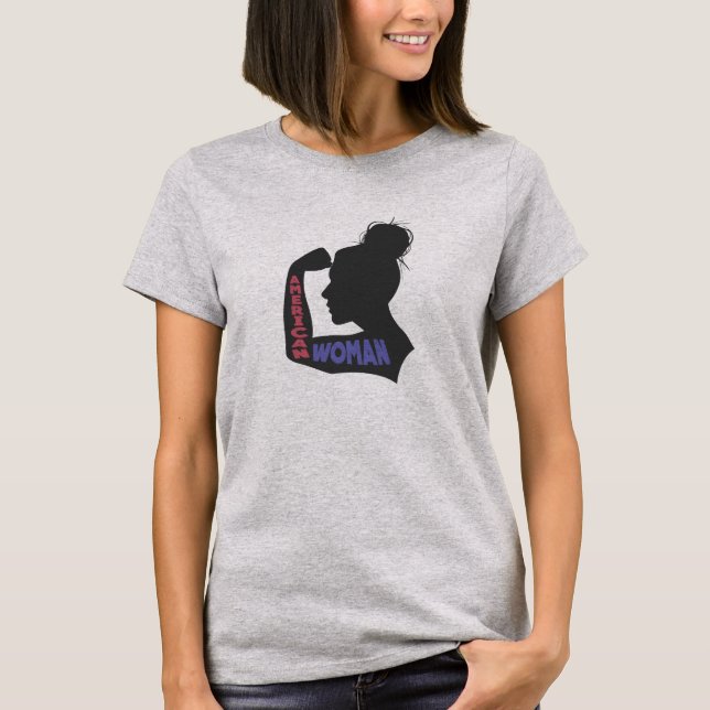 Camiseta Mujer norteamericana gris oscuro (Anverso)