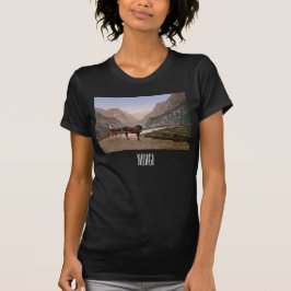 Camiseta Mujer noruega en un carruaje tirado por caballos