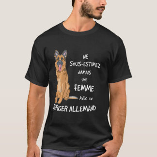 Camiseta Mujer nunca con un pastor alemán.