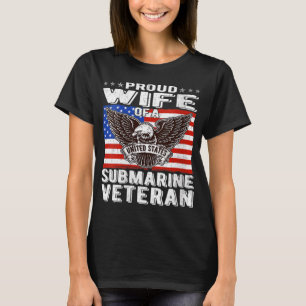 Camiseta Mujer Orgullosa Esposa Del Veterano Submarino Esta