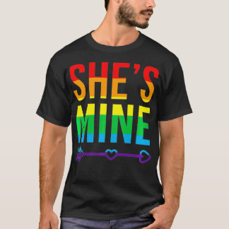 Camiseta Mujer pareja de lesbianas vestido de mina