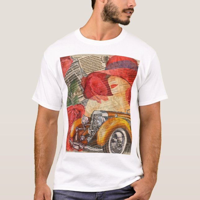 Camiseta Mujer Parisiense: Torre Eiffel Retro. (Anverso)
