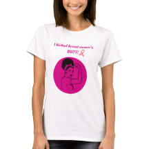 Camiseta Mujer Patada en el Trasero de Cáncer de S