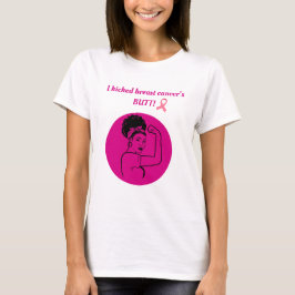 Camiseta Mujer Patada en el Trasero de Cáncer de S