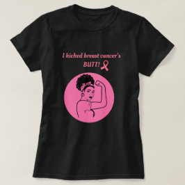 Camiseta Mujer Patada Trasero Rosa Cáncer de Mama