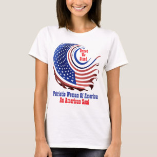 Camiseta Mujer Patriótica de América Diseño Transparente