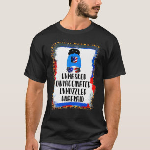 Camiseta Mujer Patriótica Desorden Gafas De Sol Bun Bandana