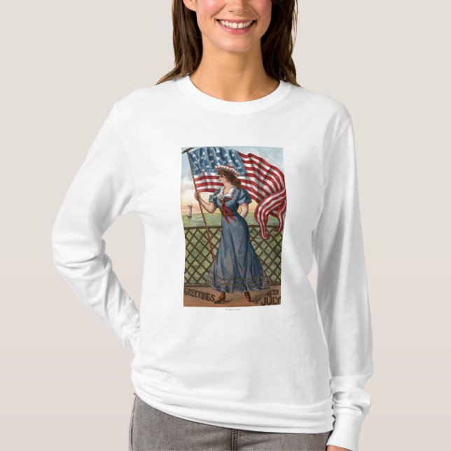 Camiseta Mujer patrióticamente vestida (Anverso)