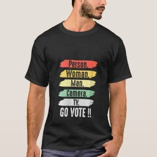 Camiseta Mujer Persona Mujer Hombre Cámara Tv Vintage Polít