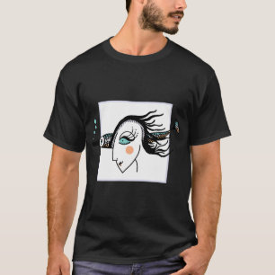 Camiseta Mujer Pez — Ilustración de Tinta enmarcada