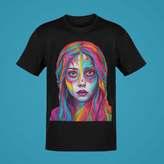 Camiseta Mujer pintada desesperada en tendencia de diseño d