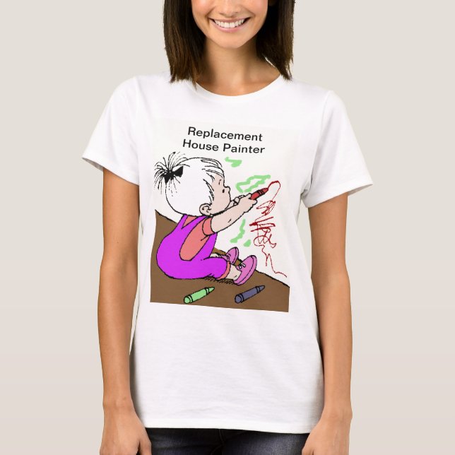 Camiseta Mujer pintora de casa de reemplazo de padre divert (Anverso)