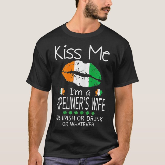 Camiseta Mujer Pipeliner Esposa Irlandesa Borracho St Patri (Anverso)