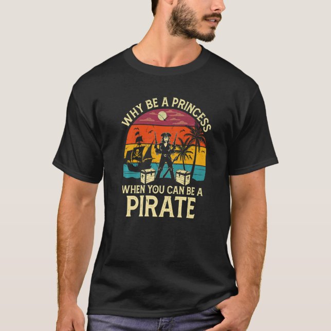 Camiseta Mujer pirata libre diciendo por un día de un Carib (Anverso)