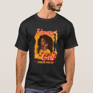 Camiseta Mujer Piscis Chica Aquarius Melanin Reina Febrero