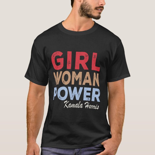 Camiseta Mujer Poder Kamala Harris Retro Vintage (Anverso)