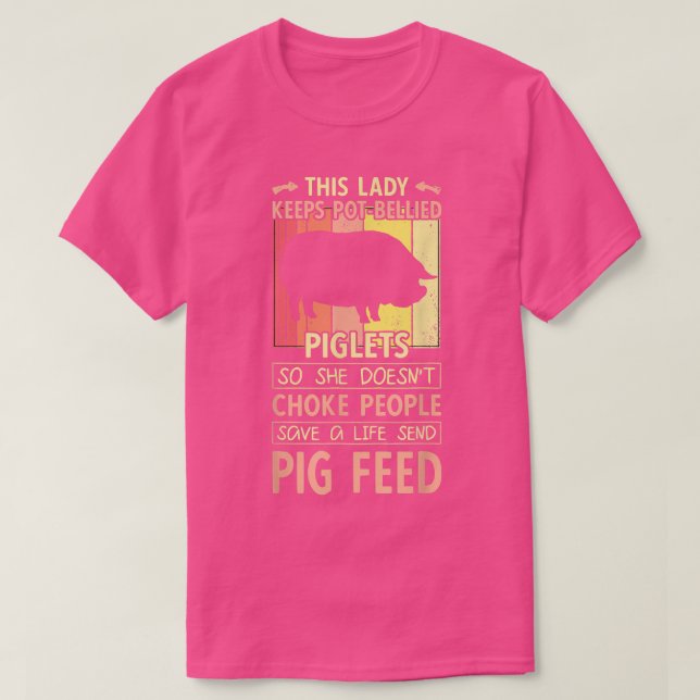 Camiseta Mujer Pot Bellie Pig Design - Mujer agricultora de (Diseño del anverso)