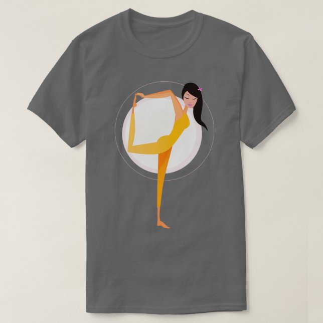 Camiseta Mujer practicando ejercicio de Yoga Vector Ilustra (Diseño del anverso)