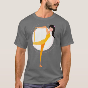 Camiseta Mujer practicando ejercicio de Yoga Vector Ilustra