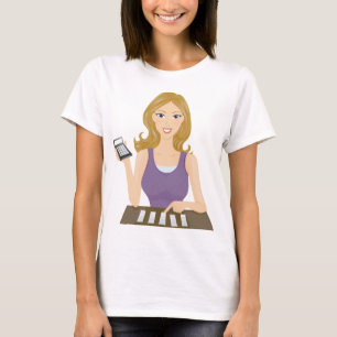 Camiseta Mujer presupuestando con Calculadora Finanzas Pers