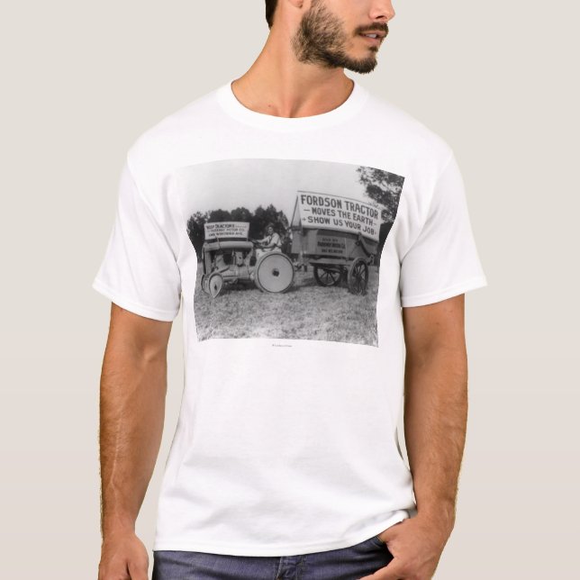 Camiseta Mujer que conduce la fotografía del tractor de (Anverso)