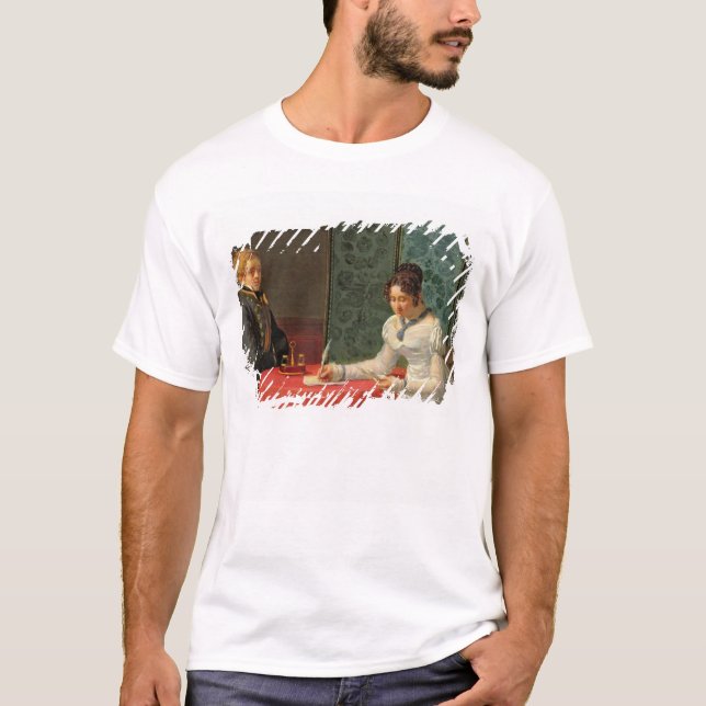 Camiseta Mujer que escribe una letra (Anverso)