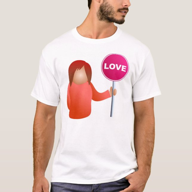 Camiseta Mujer que lleva a cabo un Rótulo del amor (Anverso)