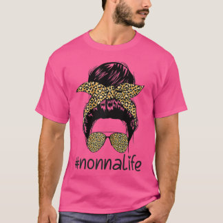 Camiseta Mujer que no es alife Life Messy Bun con Leopard n