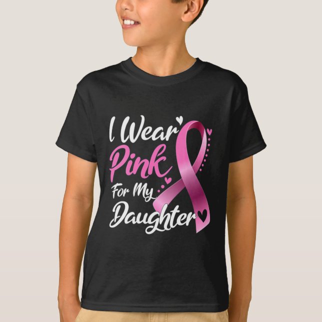 Camiseta Mujer Que Uso Rosa Por Mi Hija Y Cáncer De Mama (Anverso)
