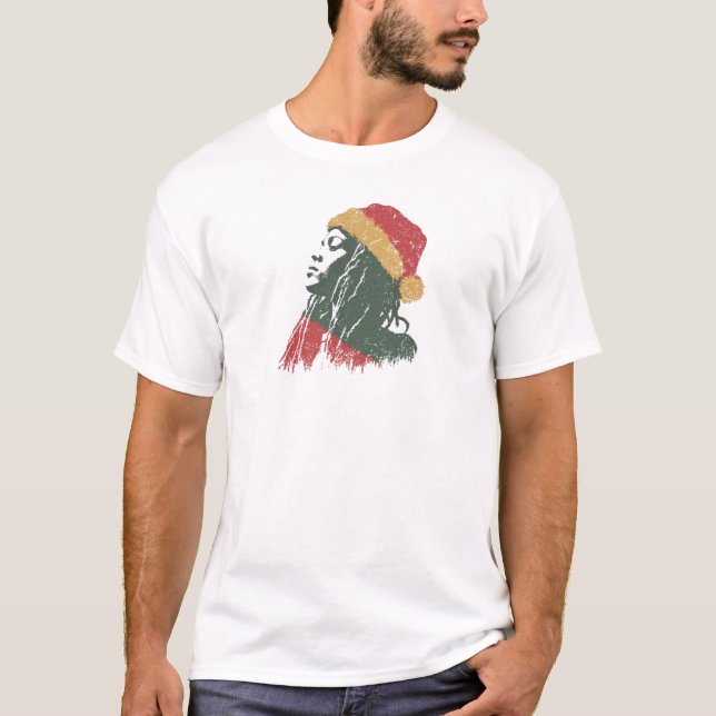 Camiseta Mujer rastafari de Navidad (Anverso)