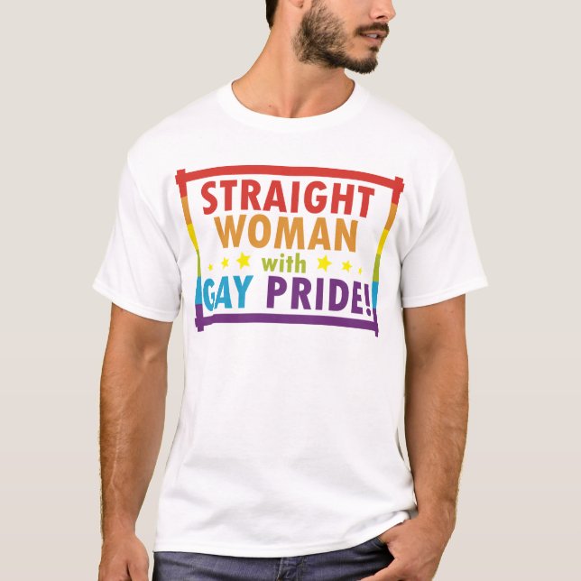 Camiseta Mujer recta con orgullo gay (Anverso)