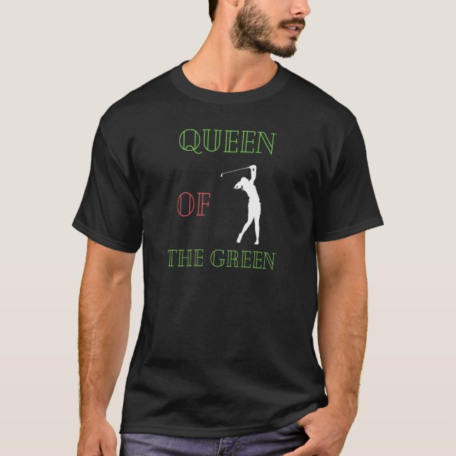 Camiseta Mujer Reina de Chica de golf verde (Anverso)