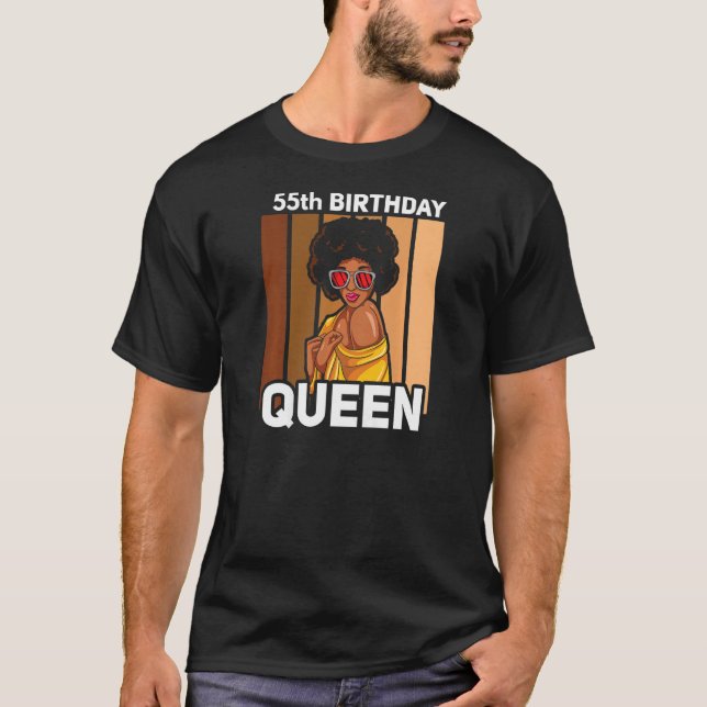Camiseta Mujer Reina negra 55ª Chica de cumpleaños Melanin  (Anverso)