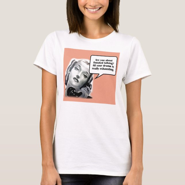 Camiseta Mujer retra en el teléfono, drama (Anverso)