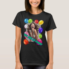 Camiseta Mujer riéndose y globos