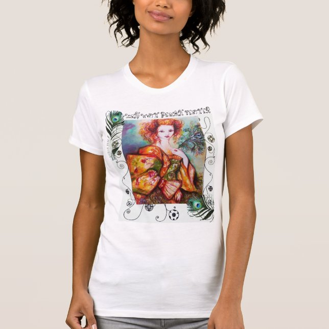 CAMISETA MUJER ROMÁNTICA CON PELOTAS DE PELO (Anverso)