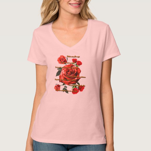 Camiseta Mujer Rosas Rojas (Anverso)