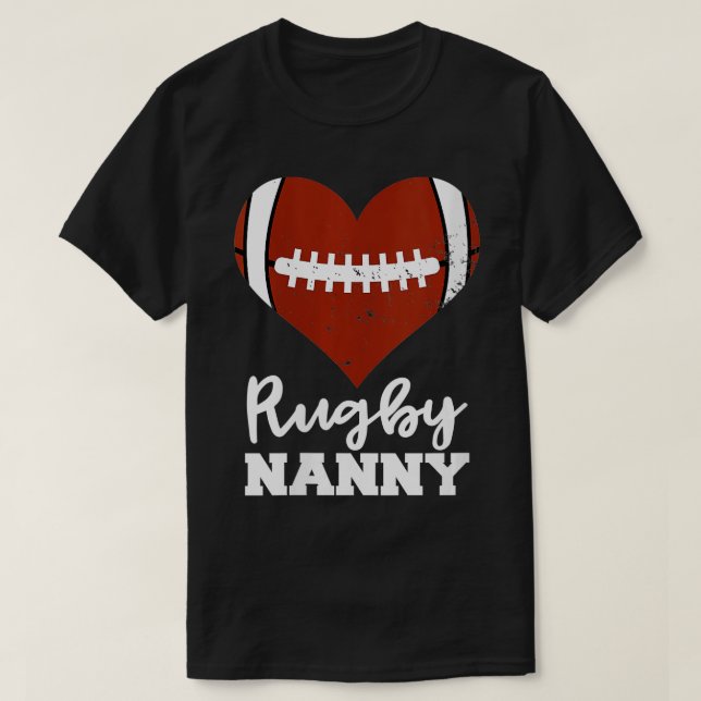 Camiseta Mujer Rugby Nanny Heart Funny Rugby Player Nanny (Diseño del anverso)