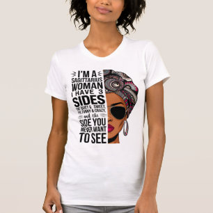 Camiseta Mujer sagitario con tres lados de graciosa camiset