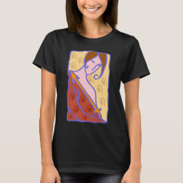 Camiseta Mujer Sagitario de los años 20 en naranja