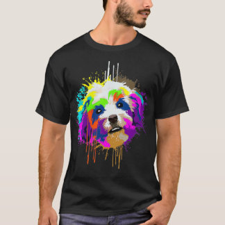 Camiseta Mujer salpicada Art Havanés Dueña de Perro Regalo 