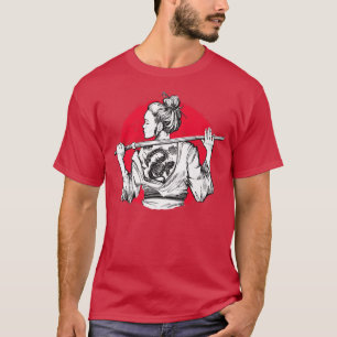 Camiseta Mujer samurai con trasero Tattoo japonés premium